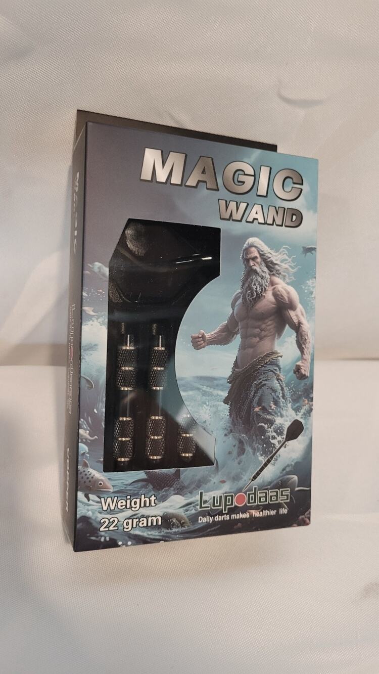 Lupodaas Magic Wand Professional Steel Darts Set, 22g Weight, 3 Black Darts